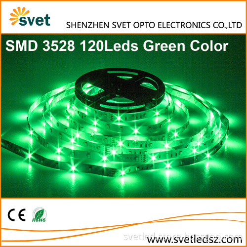 LED Light Strip 3528 SMD 120 Leds DC12V 5M Green Color 9.6W at Max